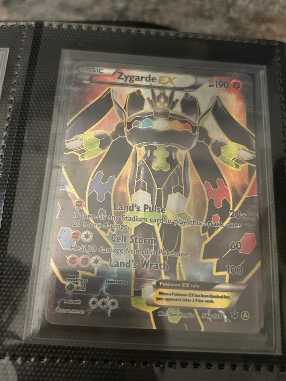 Pokemon Zygarde EX Holo Black Gold Red Blue Green
